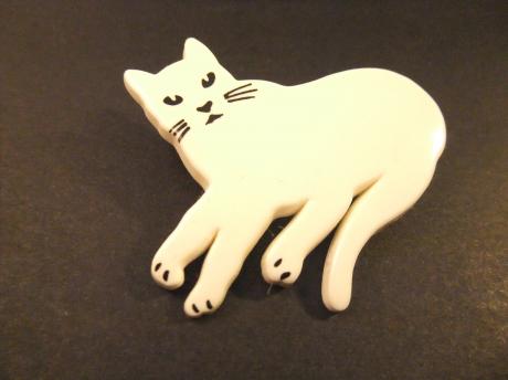 Witte poes-kat huisdier